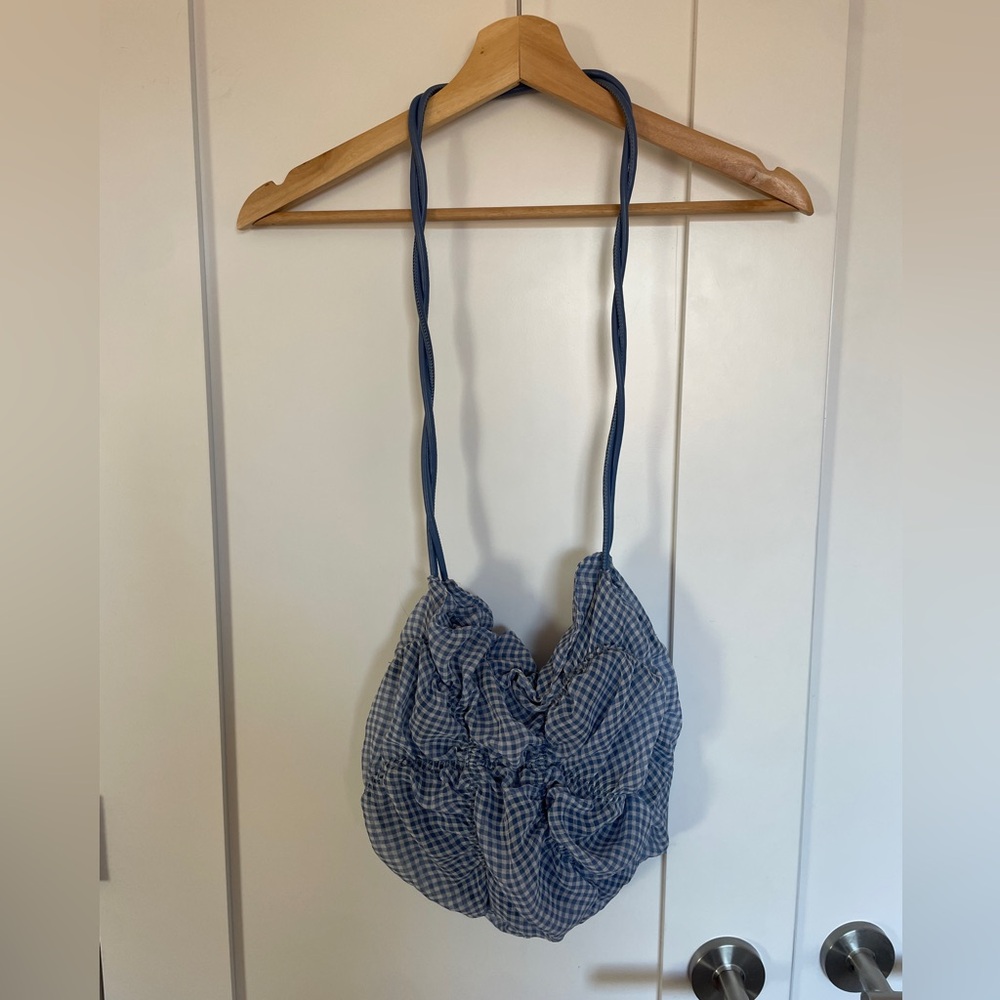 Blue Gingham Shoulder Bag